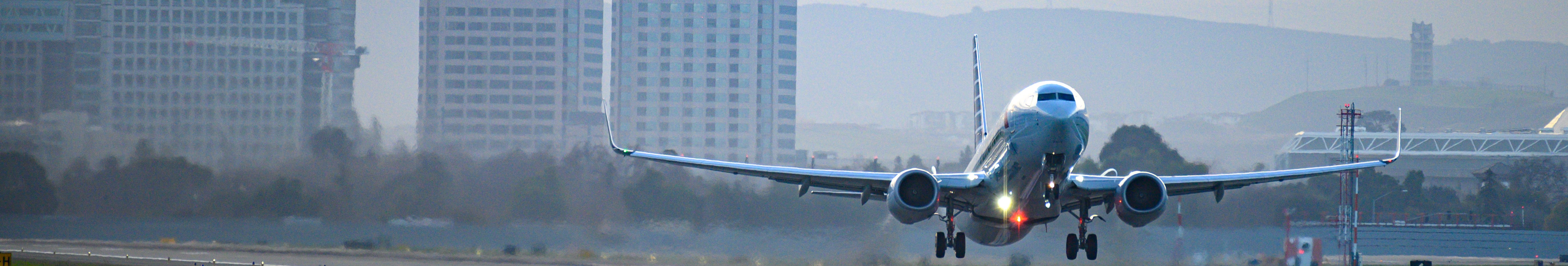 plane taking off at SJC